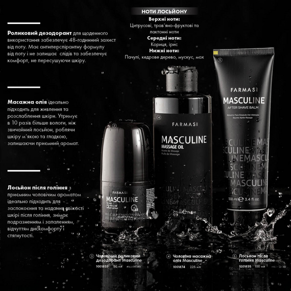 Чоловіча масажна олія Masculine Farmasi 225 мл | Зображення 3