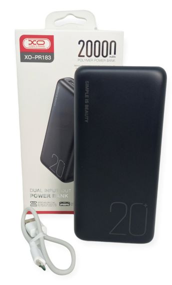 Power Bank 20000 mAh 2 А реальна ємність XO PR183 зарядка зовнішній акумулятор павербанк сертифікований | Зображення 3