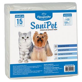 Пелюшки Природа SaniPet для собак 60 x 45 см 15 шт