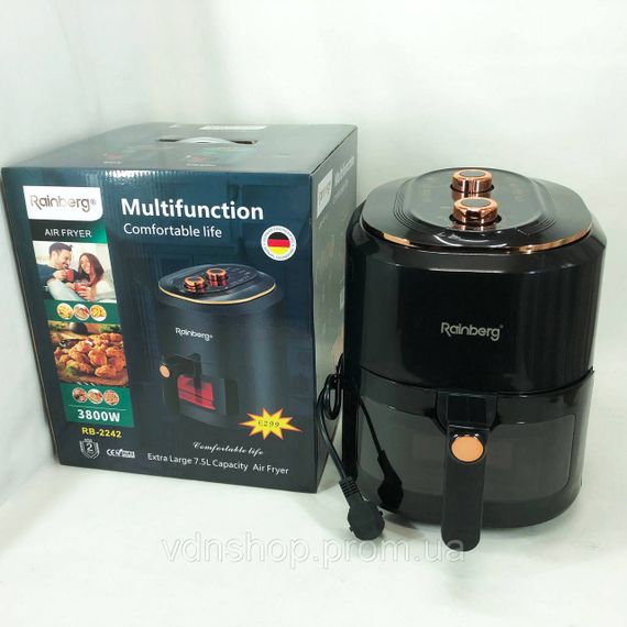 Мультипіч для приготування м'яса, Сенсорна аерофритюрниця аерогриль мультипіч для дому, Аерогриль 3 в 1 RJ-16 | Зображення 5