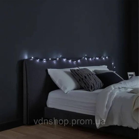 Новорічна кімнатна гірлянда нитка 6 м 50 LED чорний провід Білий W50LED6MBW | Зображення 2