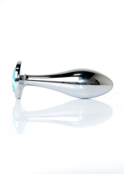 Анальна пробка - Jewellery Silver Plug Light Blue L | Зображення 2