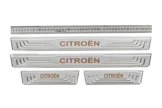 Універсальні накладки на пороги Citroen V-2 (4 шт., нерж) для Citroen