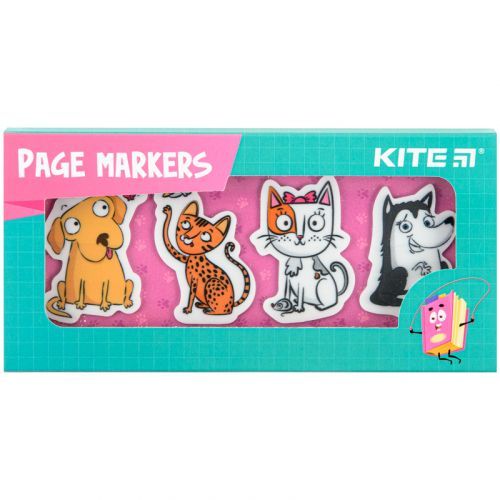 Закладки пластикові 4x20 шт, 35х50 мм, Pets | Зображення 1