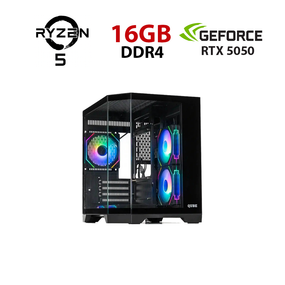 Ігровий ПК STALKER CRYSTAL (GBNU3 Black) Башта / AMD Ryzen 5 5500 (6 (12) ядер по 3,6 - 4,2 ГГц) / 16 ГБ DDR4 / 256 ГБ SSD + 1000 ГБ HDD / nVidia GeForce RTX 5050, 8 ГБ GDDR7, 128-біт б/в