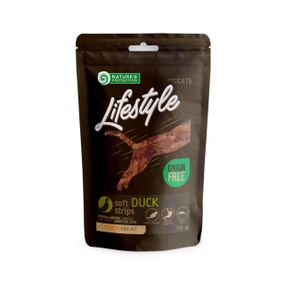 Лакомства для котов, мягкие полоски из утки, Nature's Protection Lifestyle Snack For Cats Soft Duck Strips 75г