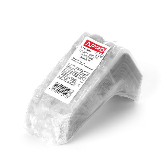 Угольник универсальный с усиленным ребром 90х50х55х2.0мм оц. (пачка, кратно 10шт) APRO | Зображення 2