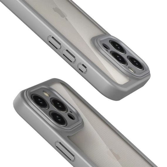 TPU чехол Transparent + Colour 1,5mm для Apple iPhone 15 Pro Max (6.7") Grey | Зображення 1