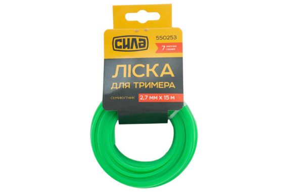 Волосінь для тримера 2,7 мм гептагон (сімикутник) 15 м СІЛА 5502531