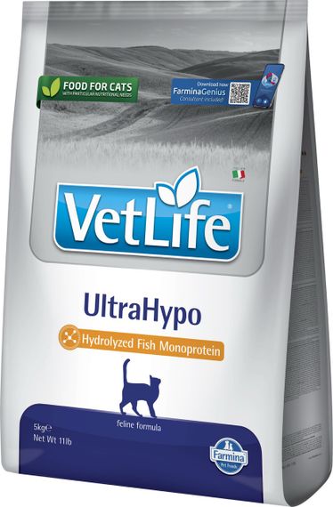 Cухий корм для котів з харчовою алергією Farmina Vet Life UltraHypo, 5 кг