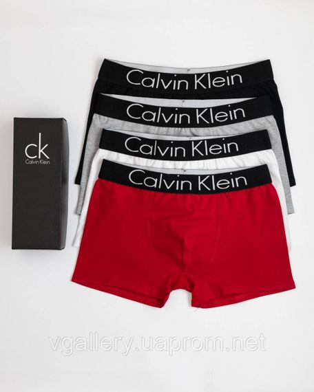 Мужской набор Calvin Klein Steel Black, мужские трусы Кельвин Кляйн в коробке на 3 штук, набор хлопковых трусов | Зображення 3