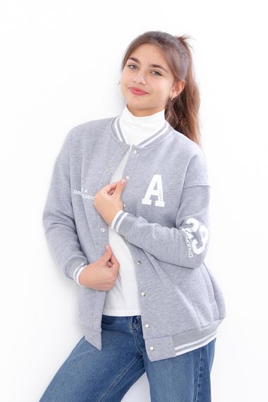 Бомбер для дівчинки (підлітковий) Носи своє 140 Сірий (p-13158-180401)