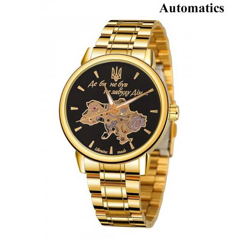 Класичний чоловічий годинник Awarder 022 Gold-Black Automatics Metall Не Забуду Дім