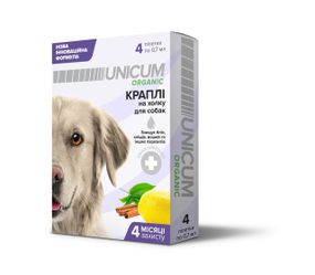 Краплі на натуральній основі для відлякування бліх та кліщів для собак UNICUM ORGANIC (4 капсули)/10