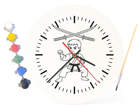 Детский набор для творчества часы-раскраска Карате 30 см (Г0031) | Зображення 3