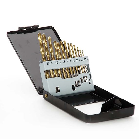 Набір свердел для металу Р6М5 титан метал бокс 1,5-6,5 мм 13 шт APRO 8102061