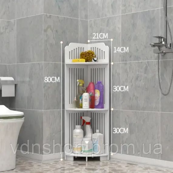 Декоративная угловая полка на три яруса для ванной | Зображення 2