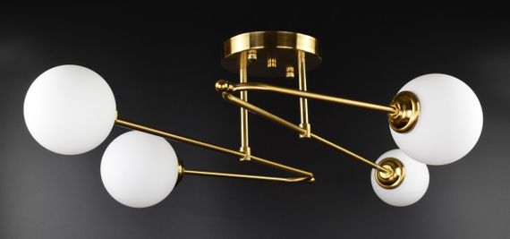 Люстра стельова на 4 лампочки 26517 Латунь 25х60х80 см. | Зображення 4