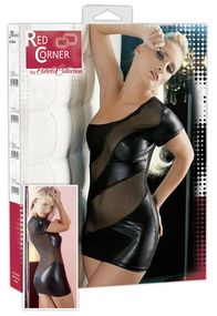 Мини платье RED CORNER (черное, с сеткой) sexstyle