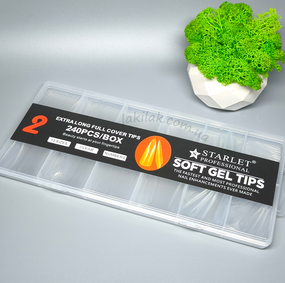 Гелеві тіпси для нарощення довгий стилет 240шт (в боксі)