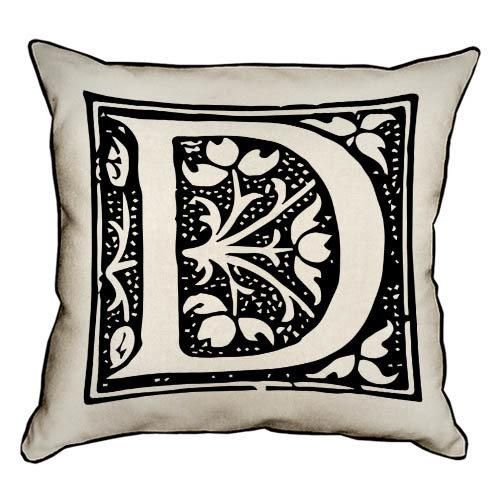 Подушка с мешковины Letter D 45x45 см (45PHB_ABC007_WH)