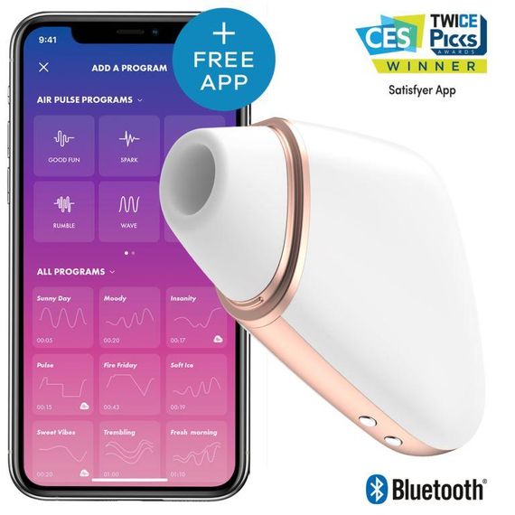 Вакуумний кліторальний вібратор - Satisfyer Love Triangle White (App) Sex Aura