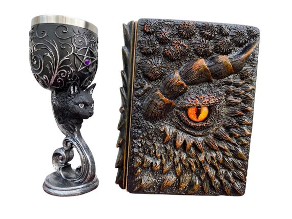 Подарунковий набір Келих 3D Кіт і Блокнот 3D «Жар Серця Дракона»