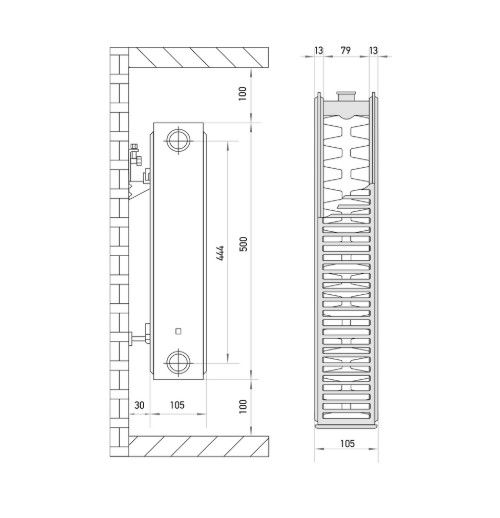 Радіатор сталевий Europroduct 22х500х1200 бокове підключення (EP4453) | Зображення 1