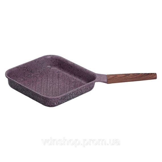 Сковорода-гриль алюмінієва, квадратна, 2,5 літри, з антипригарним покриттям, 24 см, MGC Purple HP-4-443M | Зображення 4
