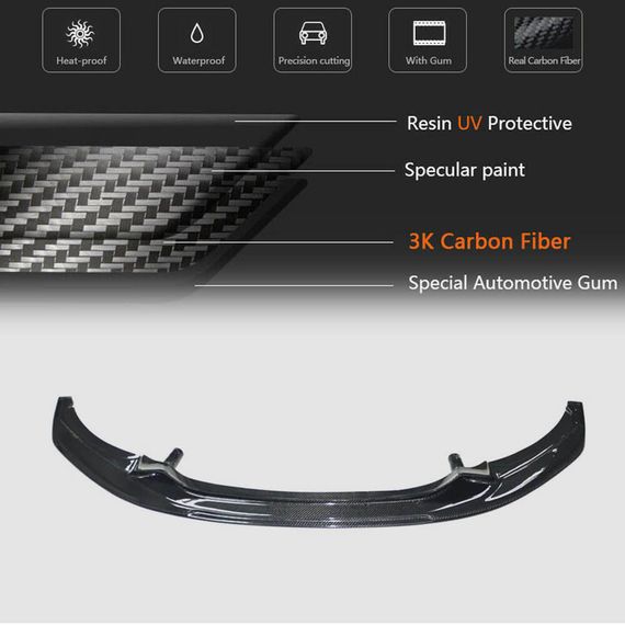 Накладка на передній бампер V1 (для F22/F23 M-Sport, Карбон) для BMW 2 серія F22/23 2014-2021 рр | Зображення 4