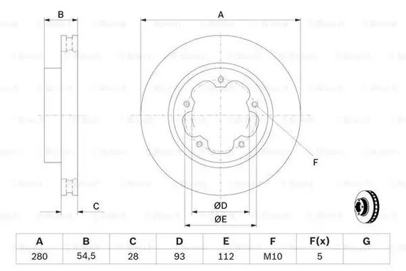 Диск гальмівний FORD AUSTRALIA, BOSCH (0986479392) | Зображення 4
