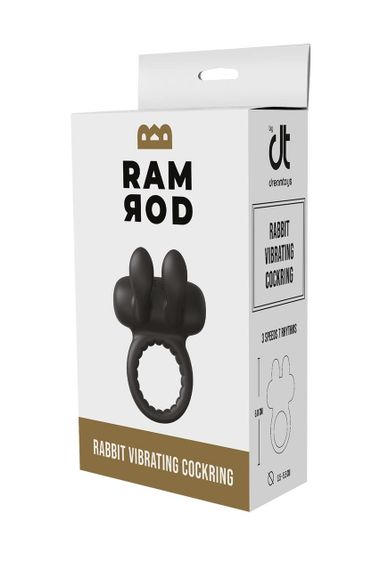 Ерекційне віброкільце Dreamtoys Ramrod Rabbit з вушками для клітора, чорне Sex Aura | Зображення 7