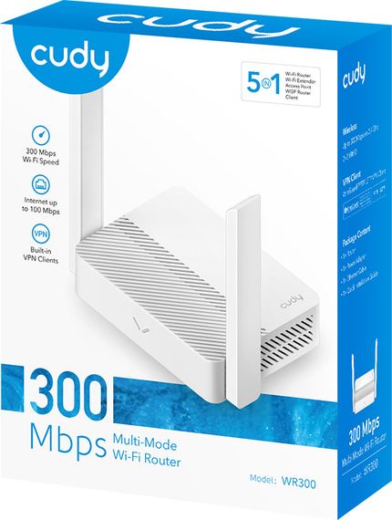 Маршрутизатор Cudy WR300, N300 Wi-Fi Router, 802.11b/g/n,300Mbps, 2.4GHz, 4 × 10/100Mbps Ports, 2 × | Зображення 6