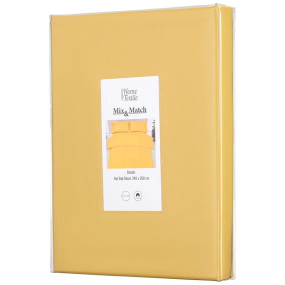 Простирадло Ardesto Mix&Match, 240x260см, 100% бавовна, сатин, жовтий (ART2426FSS)