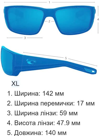 Окуляри Costa Del Mar Spearo XL 253 Matte Reef Blue Mirror 580G | Зображення 5