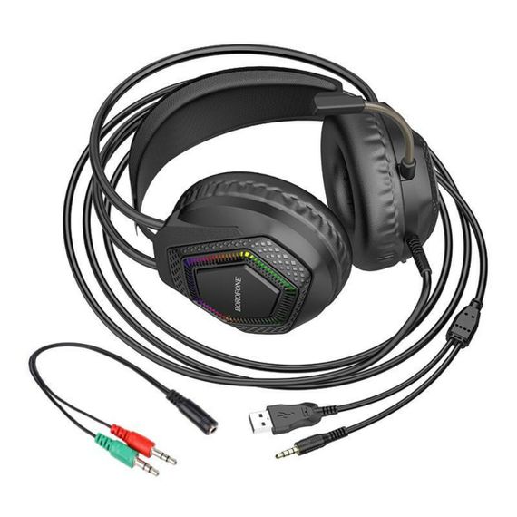 Навушники BOROFONE BO105 Thunder gaming headphones Black | Зображення 3