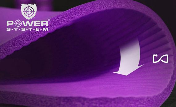 Килимок для йоги та фітнесу Power System PS-4017 NBR Fitness Yoga Mat Plus Purple (180х61х1) | Зображення 9