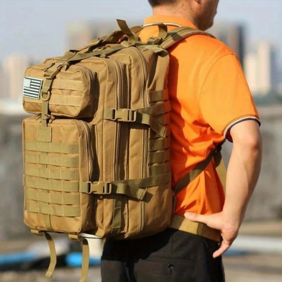 Тактичний армійський рюкзак 1000D об'єм 50.01 л, MOLLE-сітка, амортизаційні плечові ремені | Зображення 6