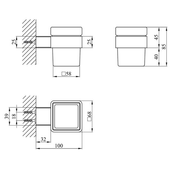 Стакан Kroner KRP Edelstahl Kubus - SCH3906 (CV025664) | Зображення 1