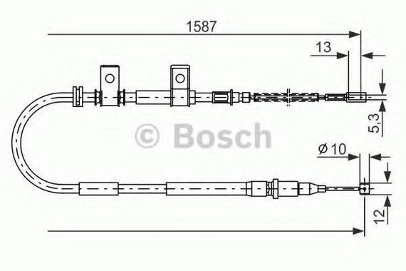 Трос ручного гальма DAEWOO LANOS правий. (вир-во Bosch) BOSCH 1987477717 на ZAZ SENS