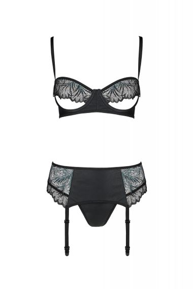 Комплект з ажурними вставками, чорний ASTRIDA SET - Passion, S/M | Зображення 2