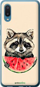 Чохол на Samsung Galaxy A02 A022G Єнотик з кавуном "4605t-2260-2448"
