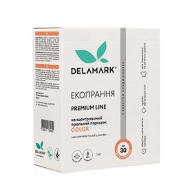 Концентрований безфосфатний пральний порошок Delamark Premium Line Color з ефектом кондиціонера 1 кг (4820152330970)