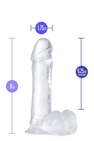 Фалоімітатор реалістичний на присосці Blush B Yours прозорий, 20.3 х 4.4 см | Зображення 2
