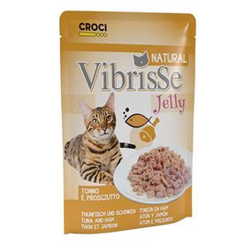 Пауч Vibrisse тунец/куриная ветчина в желе для дорослих котів усіх порід 70 г х 12 шт