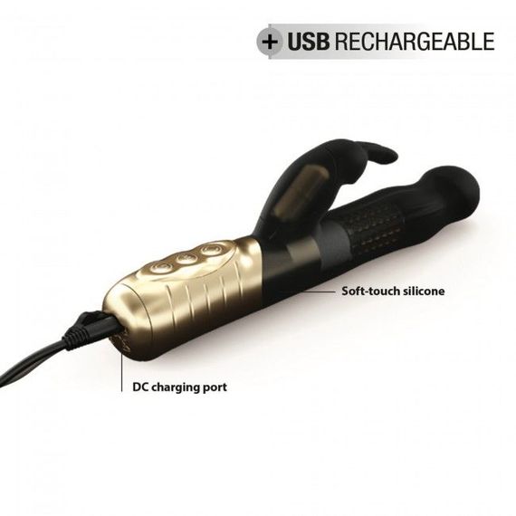 Вібратор-кролик Dorcel Baby Rabbit Gold 2.0 з перлинним масажем і головкою, що обертається | Зображення 4