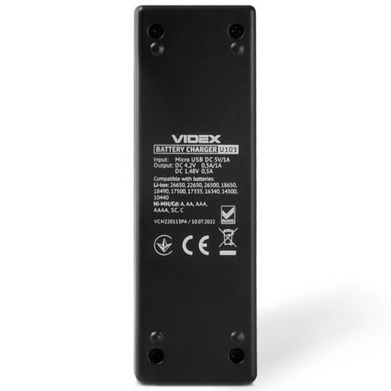 Универсальное зарядное устройство Videx VCH-U101 для Li-ion, Ni-Cd, Ni-MH аккумуляторов с защитой от | Зображення 5
