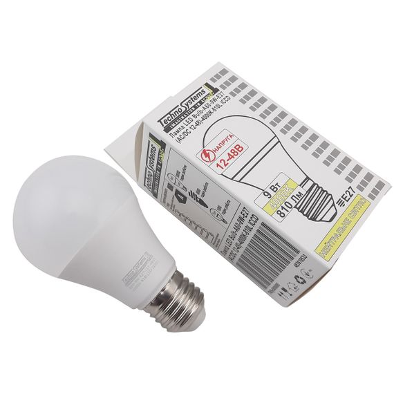 Лампа світлодіодна LED Bulb A60-9W-E27-(AC/DC 12-48V)-4000K-810L ICCD Ny95000085