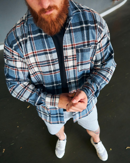 Теплая рубашка голубой S | Зображення 5