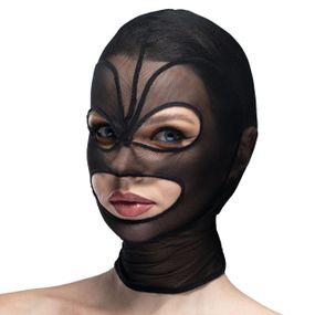 Маска серце сітка з відкритим ротом та очима Feral Feelings - Hearts Mask Black/Black Sex Aura